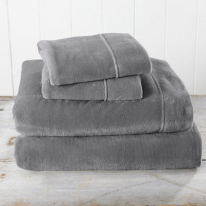4-Piece Solid Plush Sheet Set - Velvet Luxe Collection
