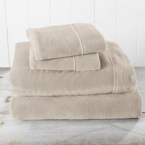4-Piece Solid Plush Sheet Set - Velvet Luxe Collection