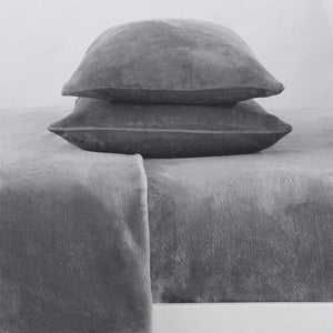 4-Piece Solid Plush Sheet Set - Velvet Luxe Collection