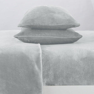 4-Piece Solid Plush Sheet Set - Velvet Luxe Collection