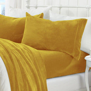 4-Piece Solid Plush Sheet Set - Velvet Luxe Collection