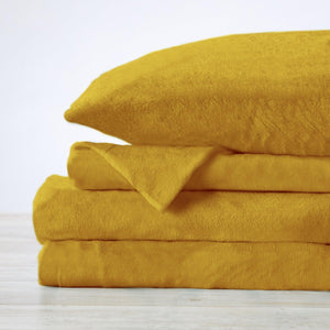 4-Piece Solid Plush Sheet Set - Velvet Luxe Collection