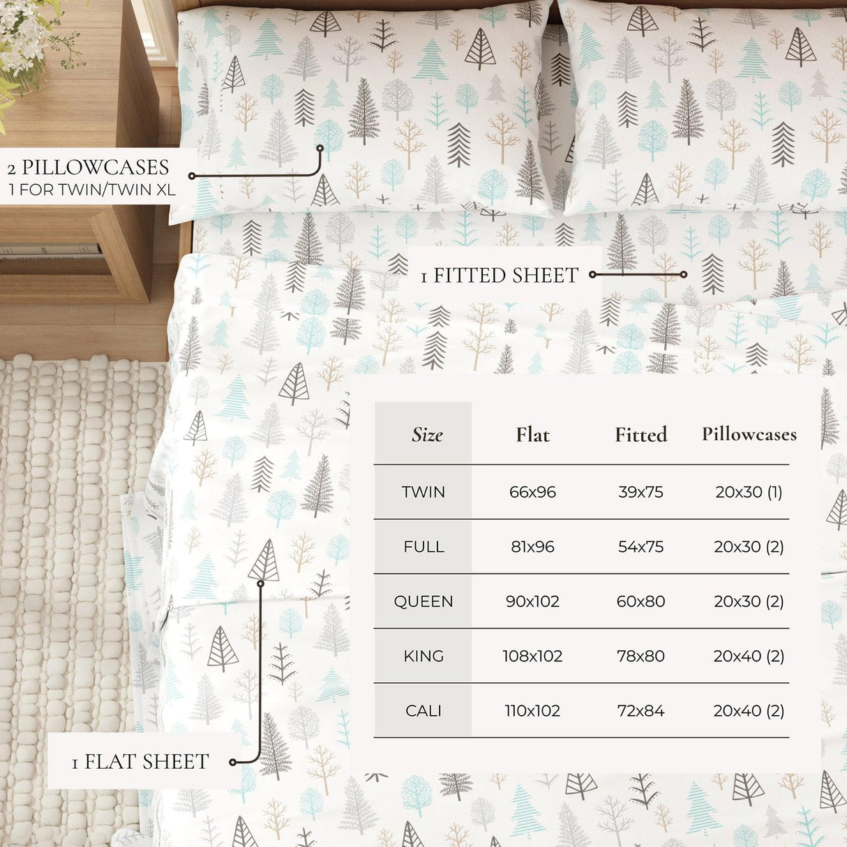 4-Piece Turkish Cotton Flannel Sheet - Lakeview Collection