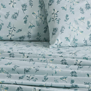 4 Piece Watercolor Floral Microfiber Sheet - Delia Collection