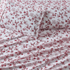 4 Piece Watercolor Floral Microfiber Sheet - Delia Collection