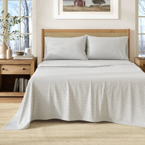 Great Bay Home Turkish Cotton Flannel Sheet in Snow Flakes