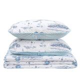 3-Piece Coastal Toile Quilt Set - Cape Elizabeth Collection