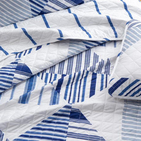 3-Piece Navy Stripe Quilt - Midnight Bay Collection