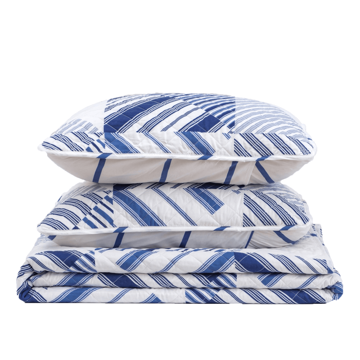 3-Piece Navy Stripe Quilt - Midnight Bay Collection