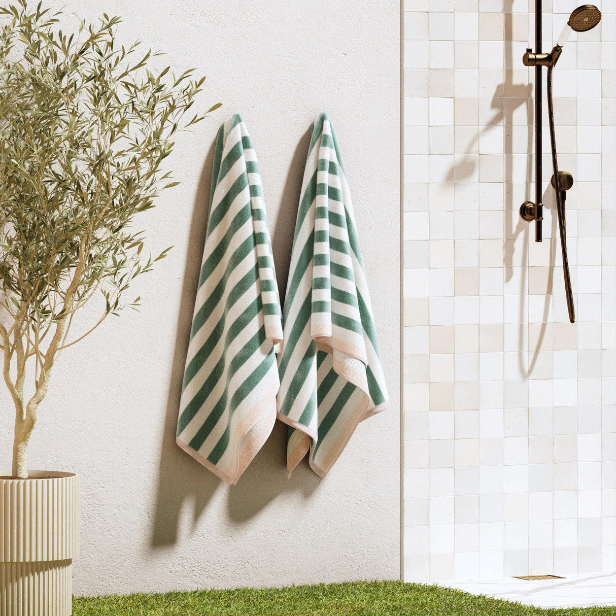 Oversized Striped Border Cabana Beach Towel - Santa Cruz