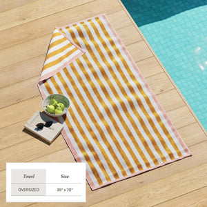 Oversized Striped Border Cabana Beach Towel - Santa Cruz