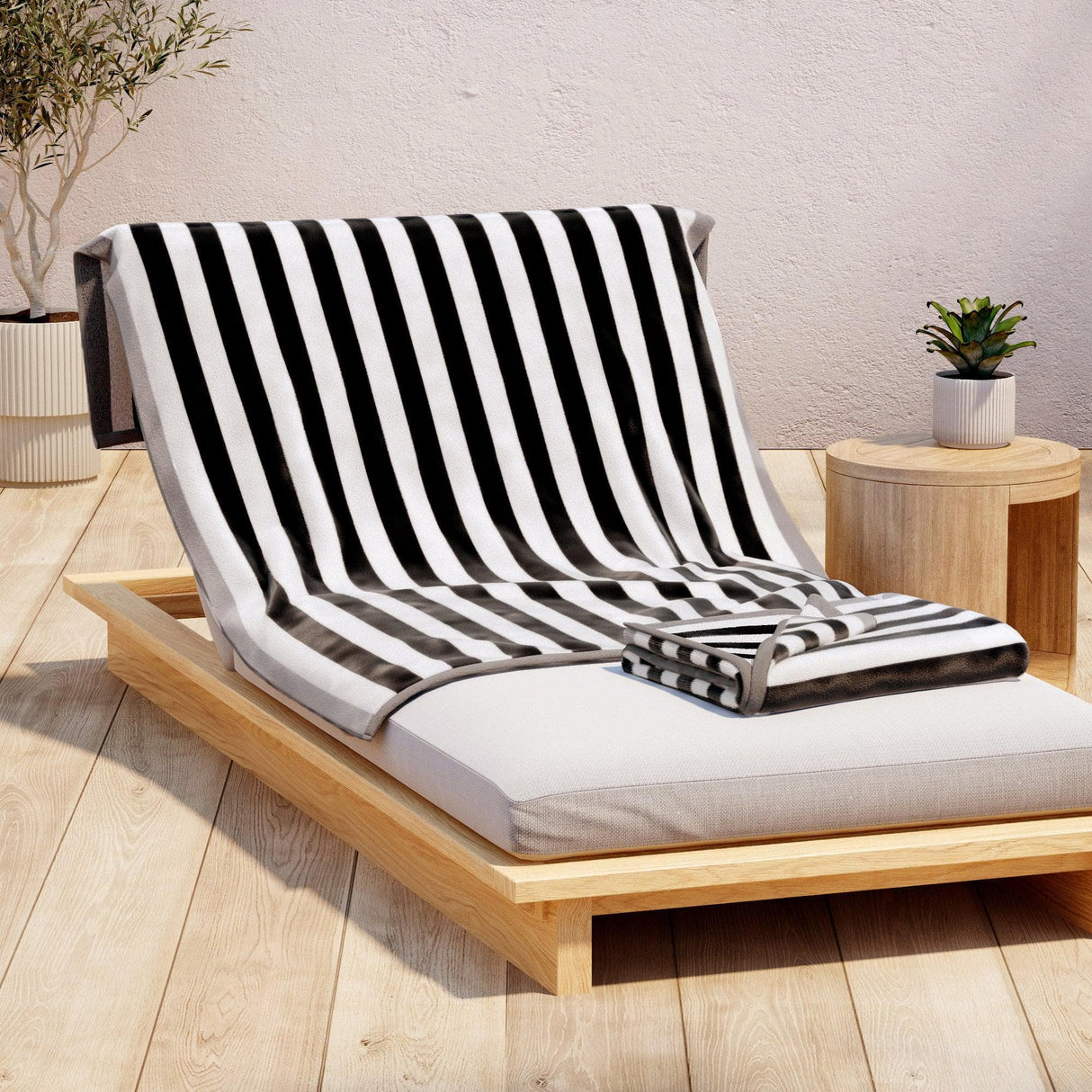 Oversized Striped Border Cabana Beach Towel - Santa Cruz