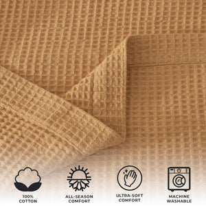 100% Cotton Waffle Weave Blanket - Mikala Collection