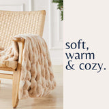 Ruched Faux Fur Throw Blanket - Alondra Collection