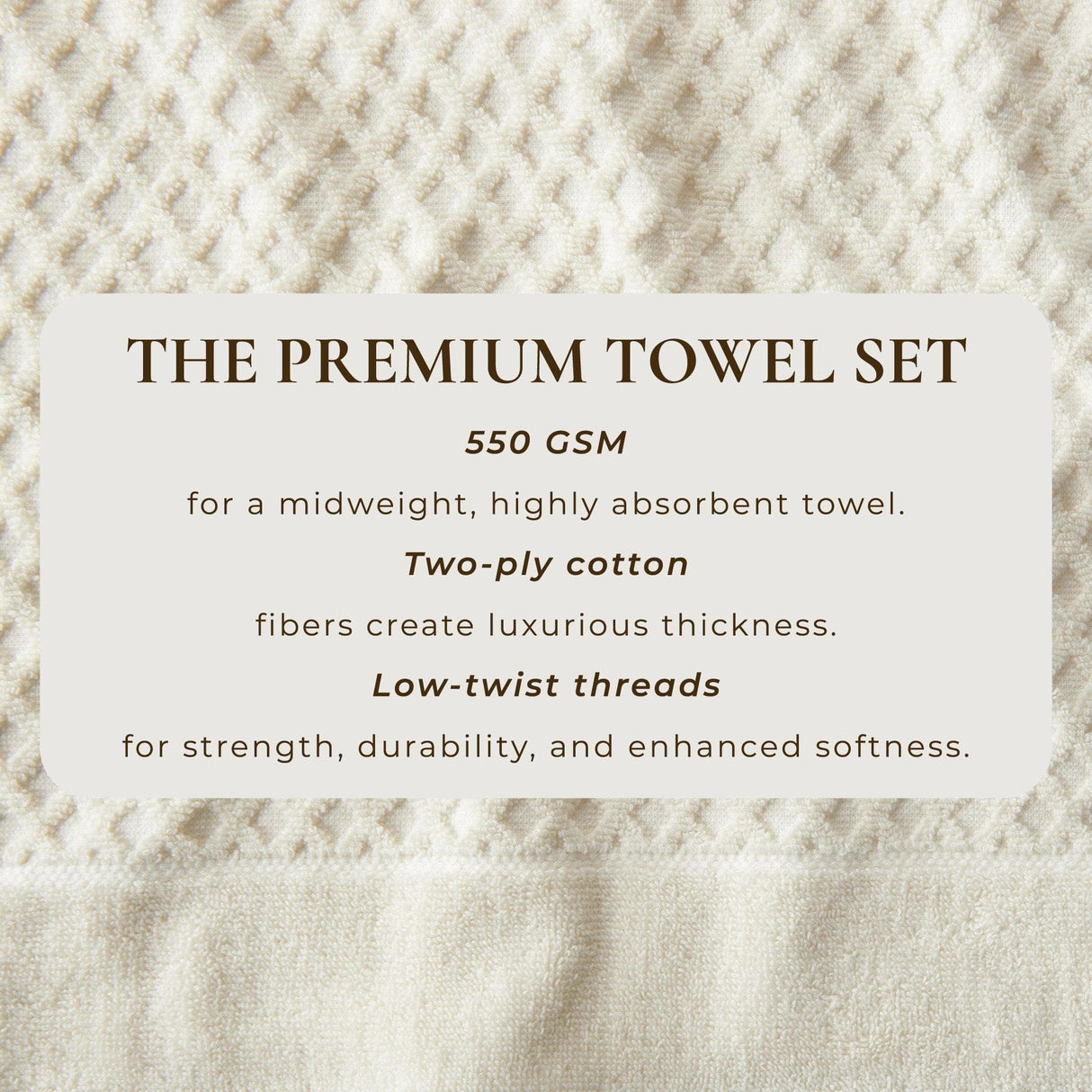 Cotton Diamond Waffle Weave Bath Towel Set - Grayson Collection