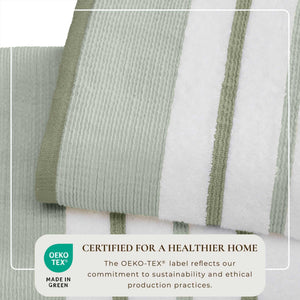 Decorative Cotton Stripe Bath Towel Set - Noelle Collection