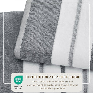 Decorative Cotton Stripe Bath Towel Set - Noelle Collection
