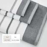 Decorative Cotton Stripe Bath Towel Set - Noelle Collection