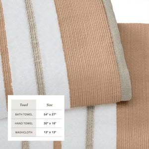 Decorative Cotton Stripe Bath Towel Set - Noelle Collection