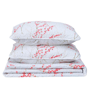3-Piece Floral Quilt - Sakura Collection