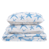 Blue Seashell Coastal Quilt Set - Trinidad Collection