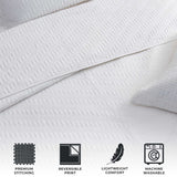 3-Piece Herringbone Stitched Quilt - Louise Collection