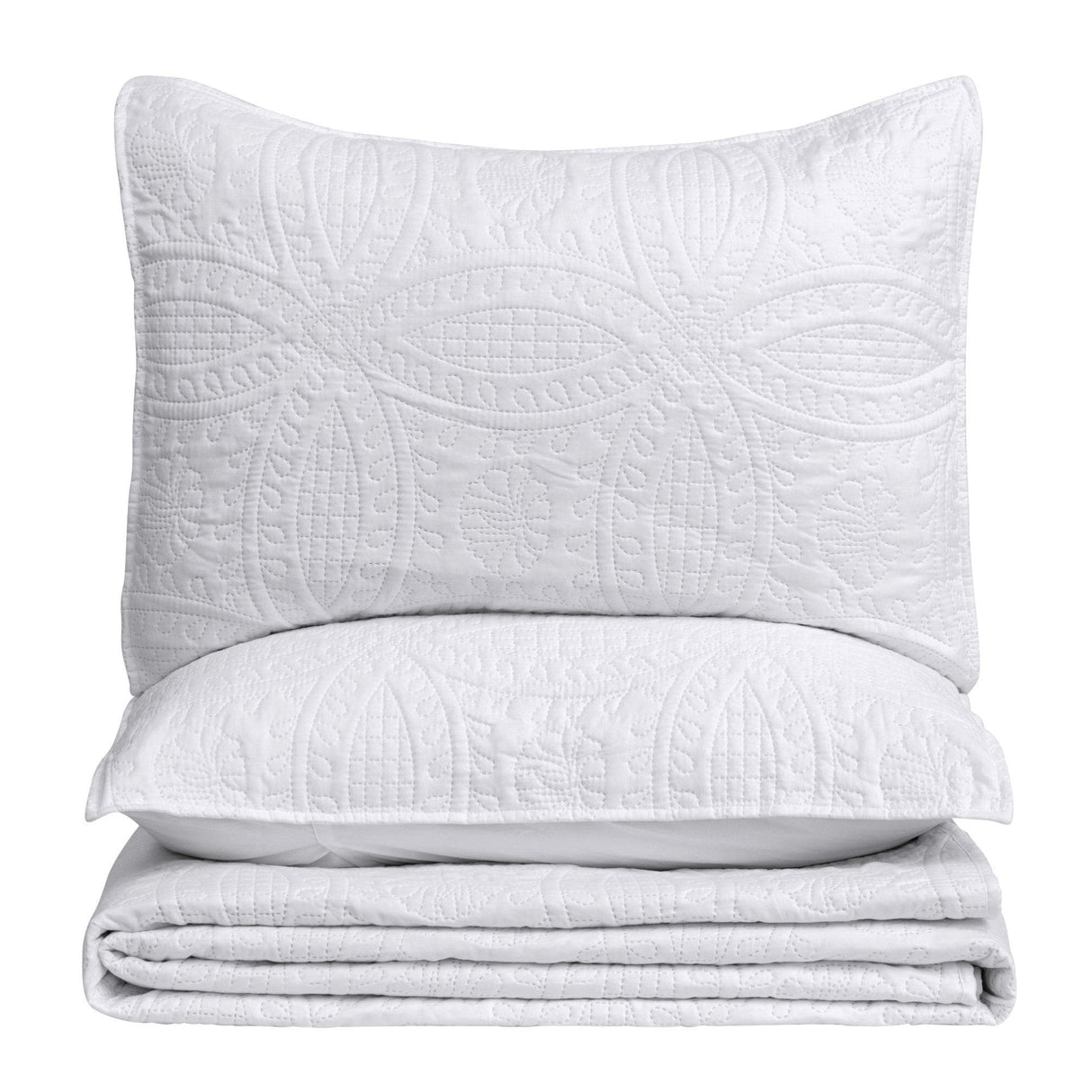 3-Piece Oversized Medallion Quilt Set - Clara Collection