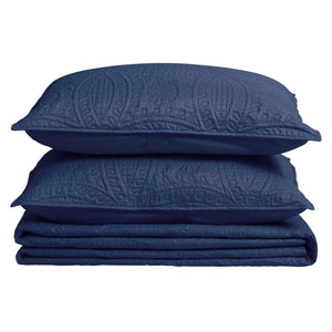 3-Piece Oversized Medallion Quilt Set - Clara Collection