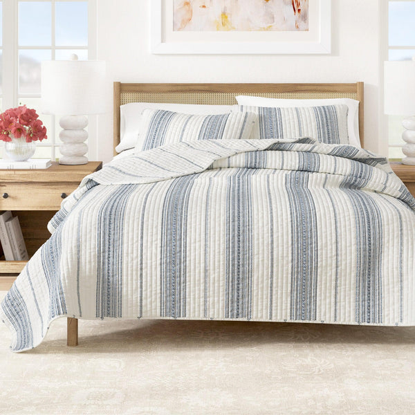 3-Piece Stripe Quilt Set - Wesley Collection