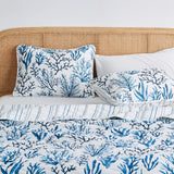 Coastal Navy Coral Quilt Set - Saelia Collection