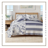 Coastal Printed Cotton Quilt Set - Calypso Collection