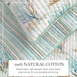 Coastal Printed Cotton Quilt Set - Santa Barbara Collection