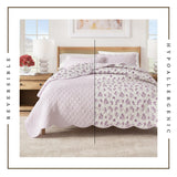 Floral Print & Scallopeded Edge Cotton Quilt Set - Sandie Collection