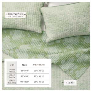 Floral Printed Cotton Quilt Set - Corin Collection