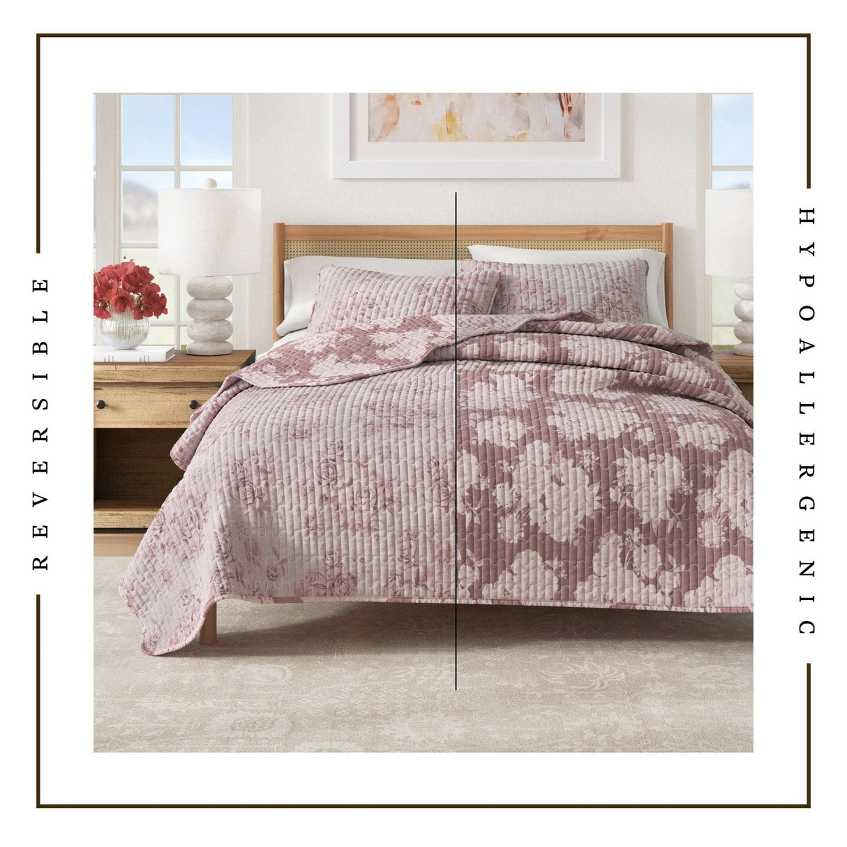 Floral Printed Cotton Quilt Set - Corin Collection