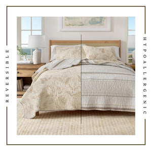 Floral Printed Cotton Quilt Set - Mendocino Collection