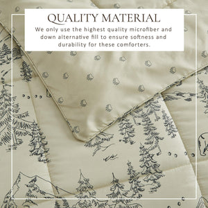 Reversible Christmas Comforter and Sham Set - Holiday Lodge Odette Collection