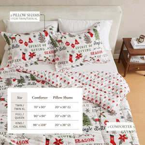 Reversible Christmas Comforter and Sham Set - Holiday Lodge Odette Collection