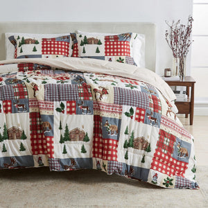 Reversible Christmas Comforter and Sham Set - Holiday Lodge Odette Collection