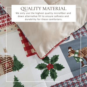Reversible Christmas Comforter and Sham Set - Holiday Lodge Odette Collection