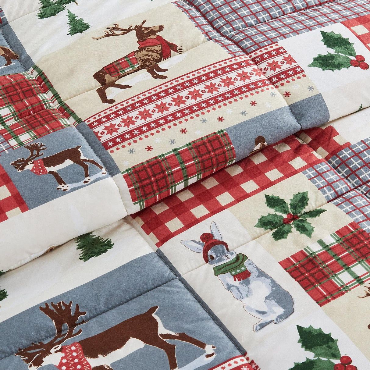 Reversible Christmas Comforter and Sham Set - Holiday Lodge Odette Collection