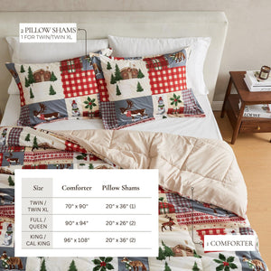 Reversible Christmas Comforter and Sham Set - Holiday Lodge Odette Collection