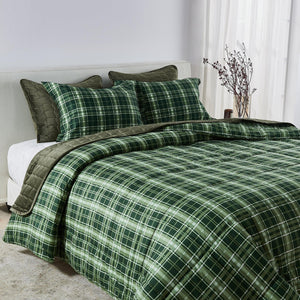 Reversible Christmas Comforter and Sham Set - Holiday Lodge Odette Collection