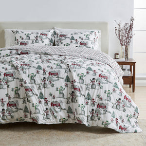 Reversible Christmas Comforter and Sham Set - Holiday Lodge Odette Collection