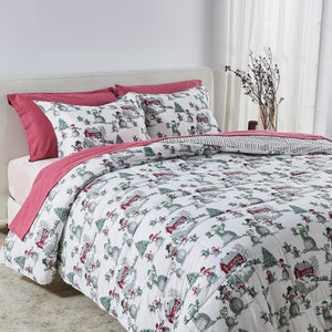 Reversible Christmas Comforter and Sham Set - Holiday Lodge Odette Collection
