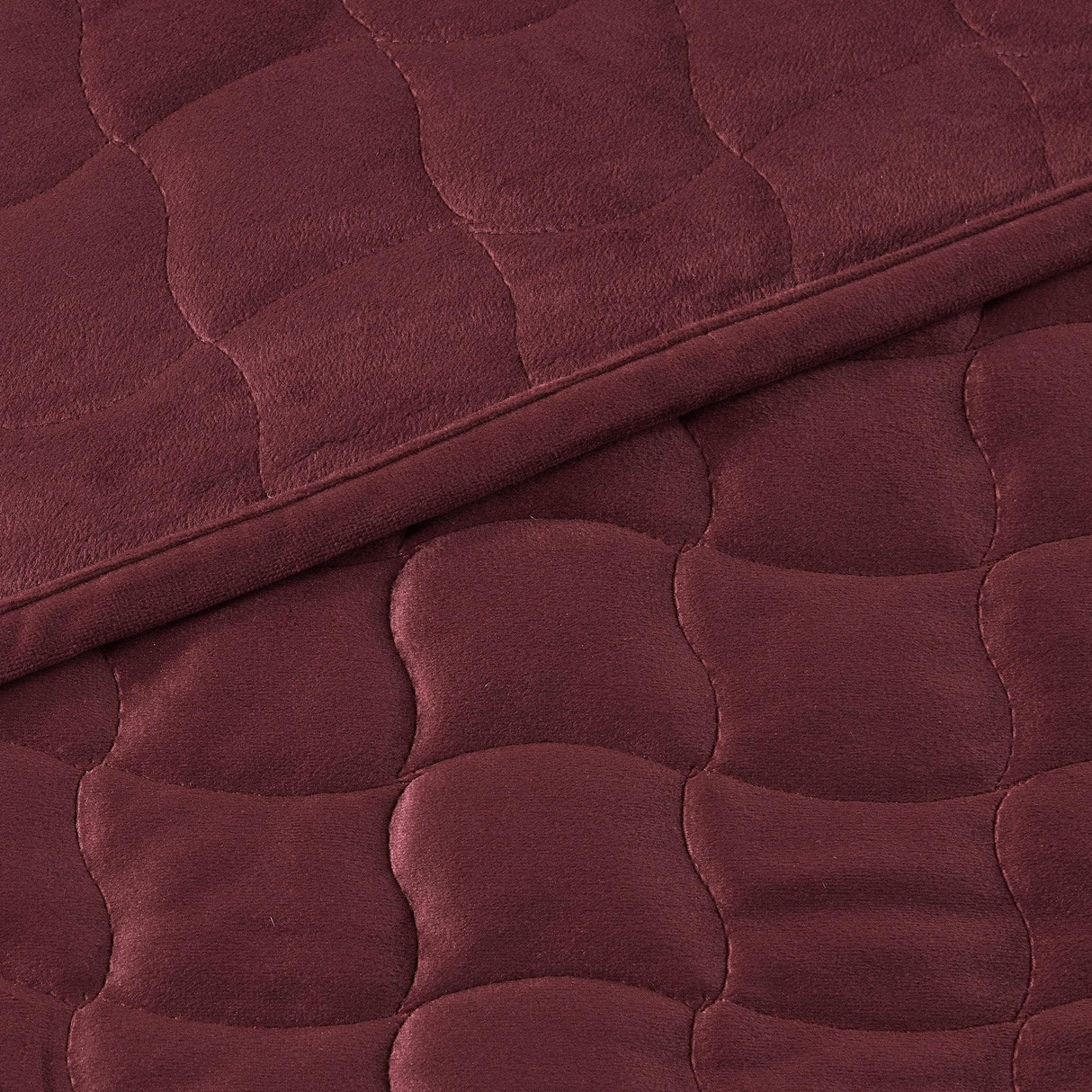 Velvet Box-Stitched Quilt Set - Vivica Collection