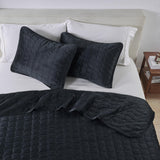 Velvet Box-Stitched Quilt Set - Vivica Collection