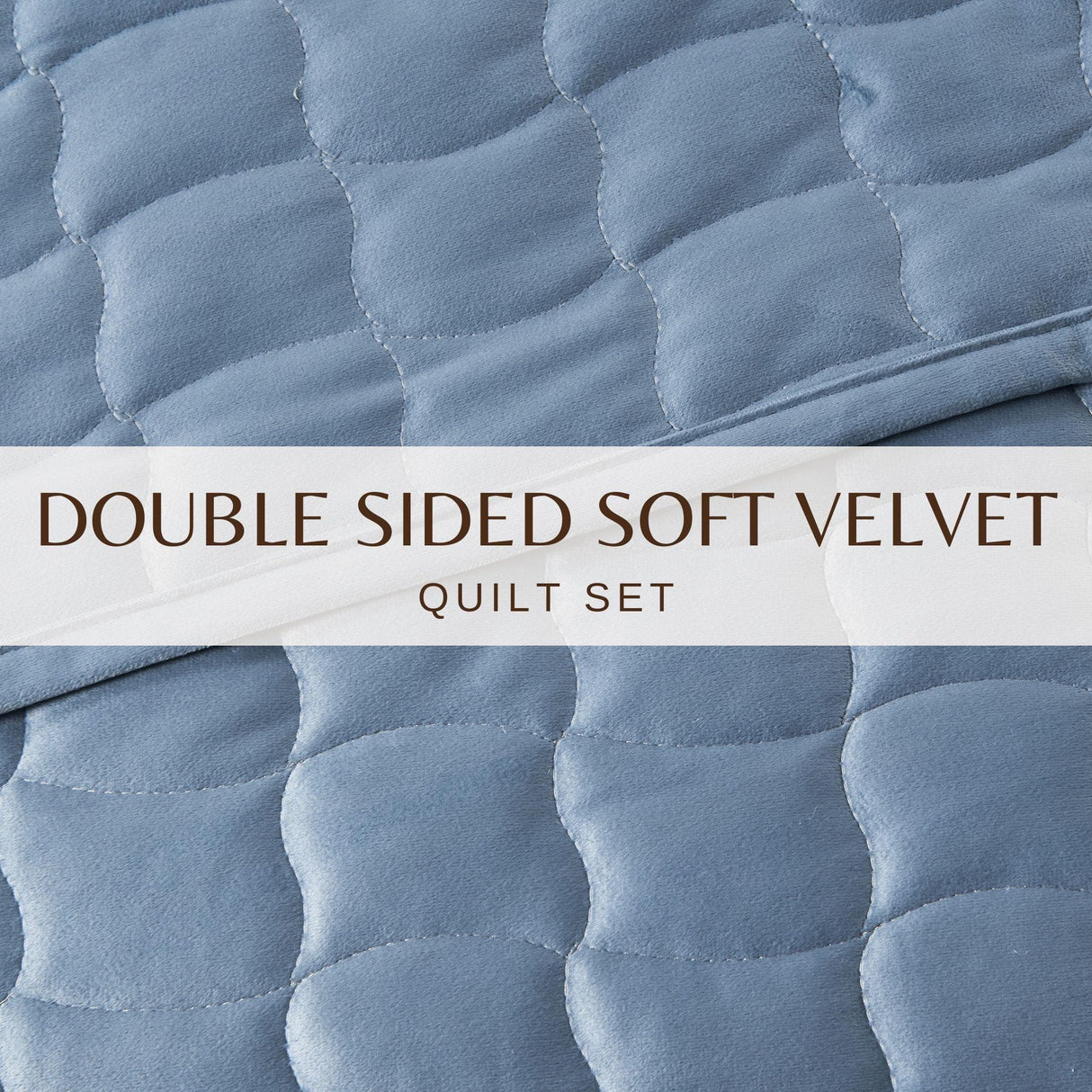 Velvet Box-Stitched Quilt Set - Vivica Collection