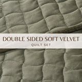 Velvet Box-Stitched Quilt Set - Vivica Collection