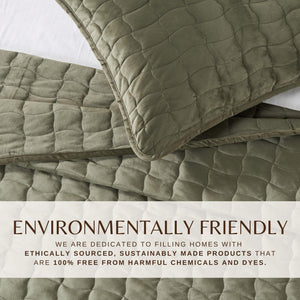 Velvet Box-Stitched Quilt Set - Vivica Collection
